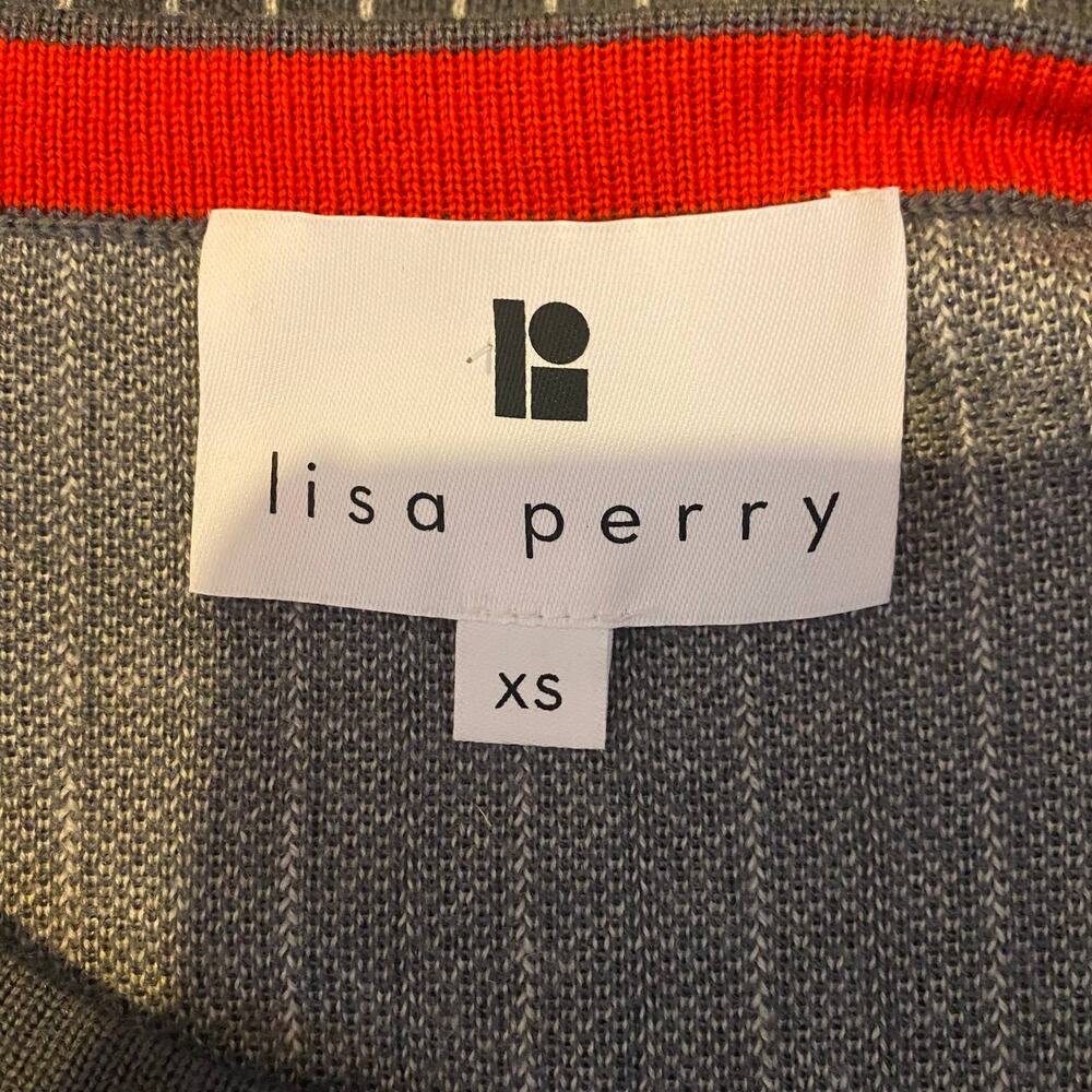 Lisa Perry Sweater Merino Wool Color Block Stripe… - image 5